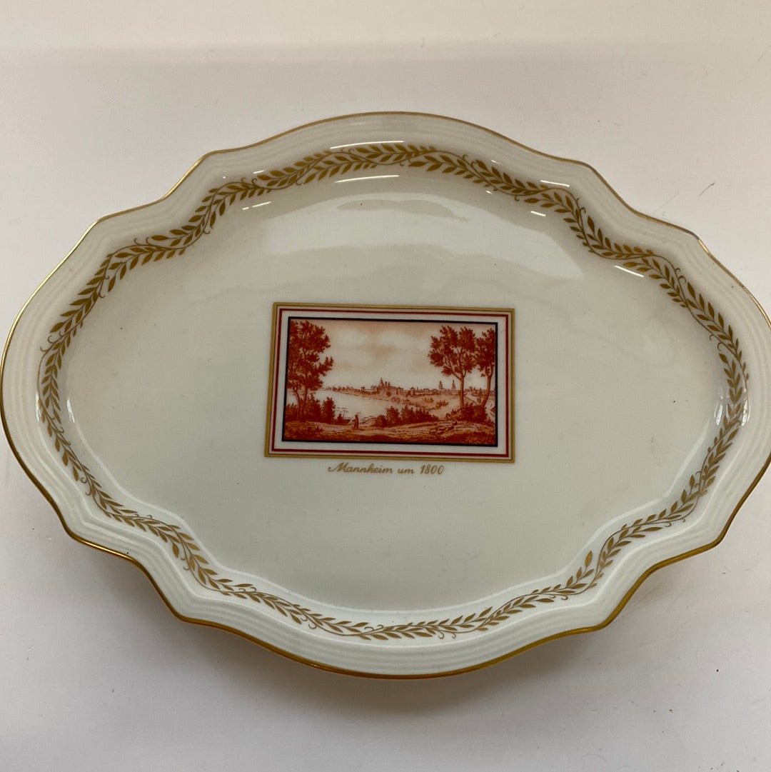 Teller mit Motiv aus Mannheim um 1800
