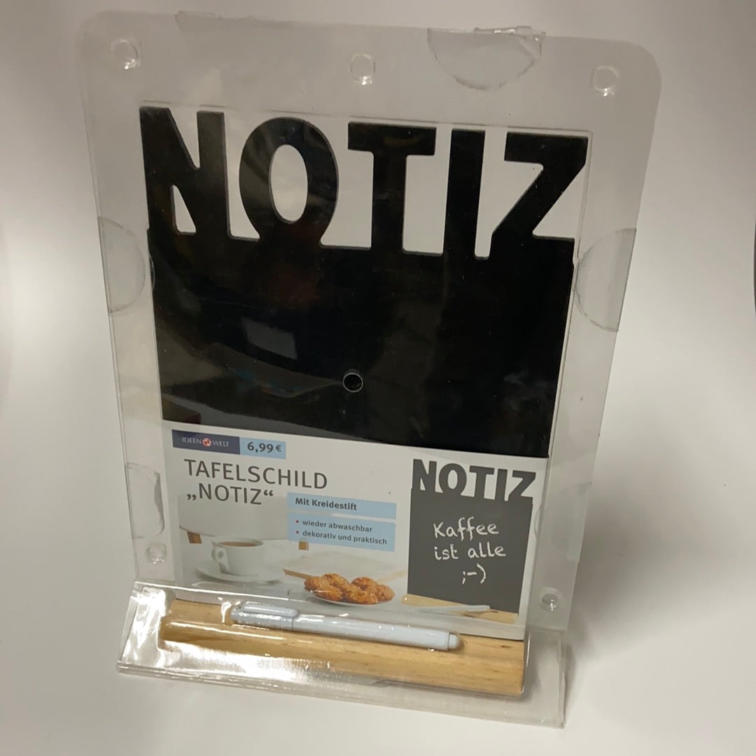 Tafelschild Notiz