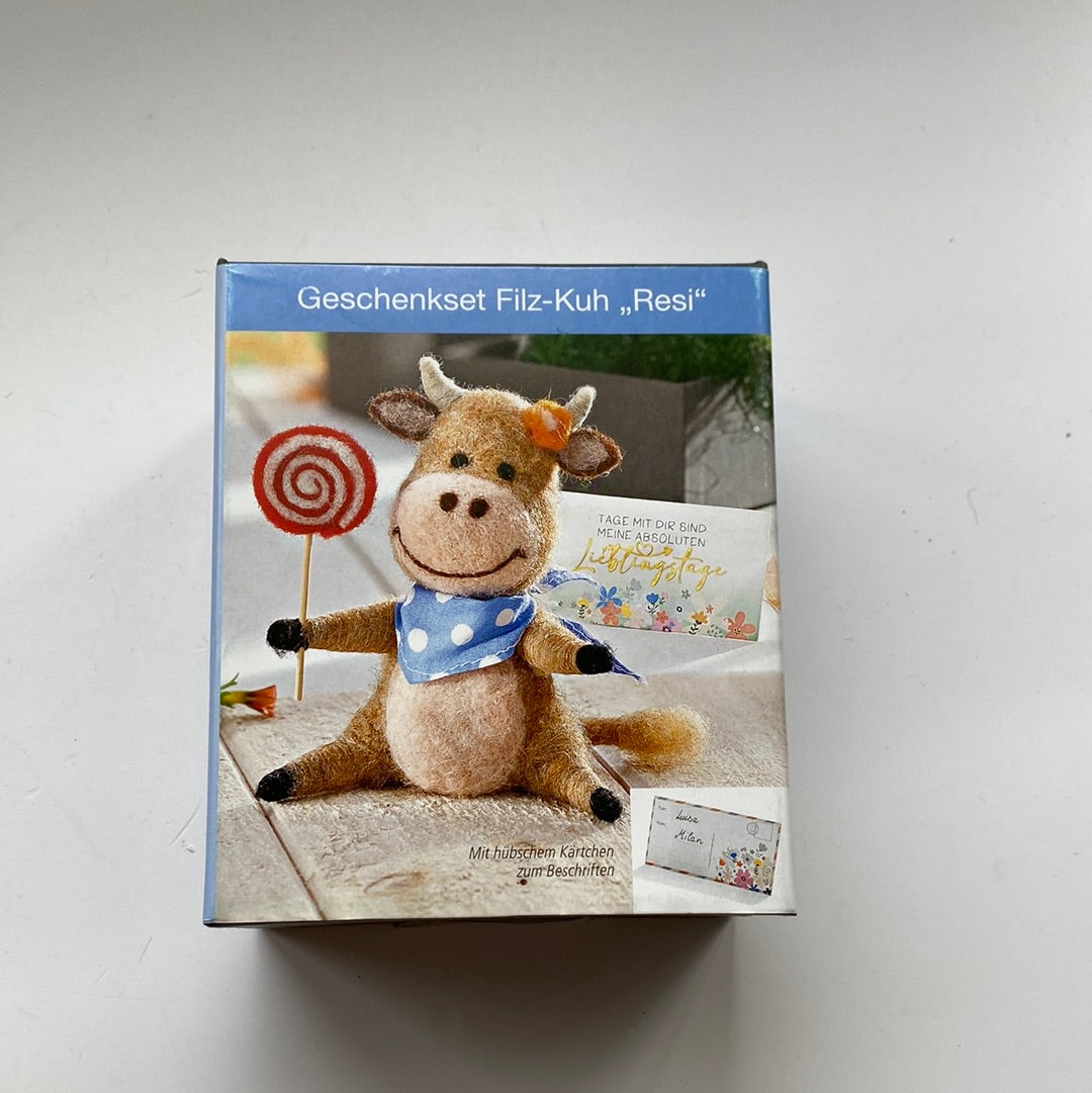 Geschenkset Filz-Kuh ,,Resi‘‘