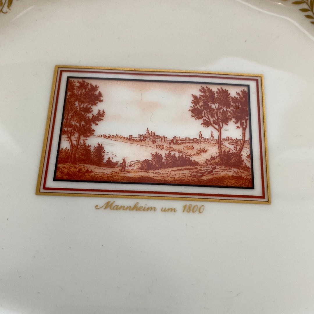 Teller mit Motiv aus Mannheim um 1800