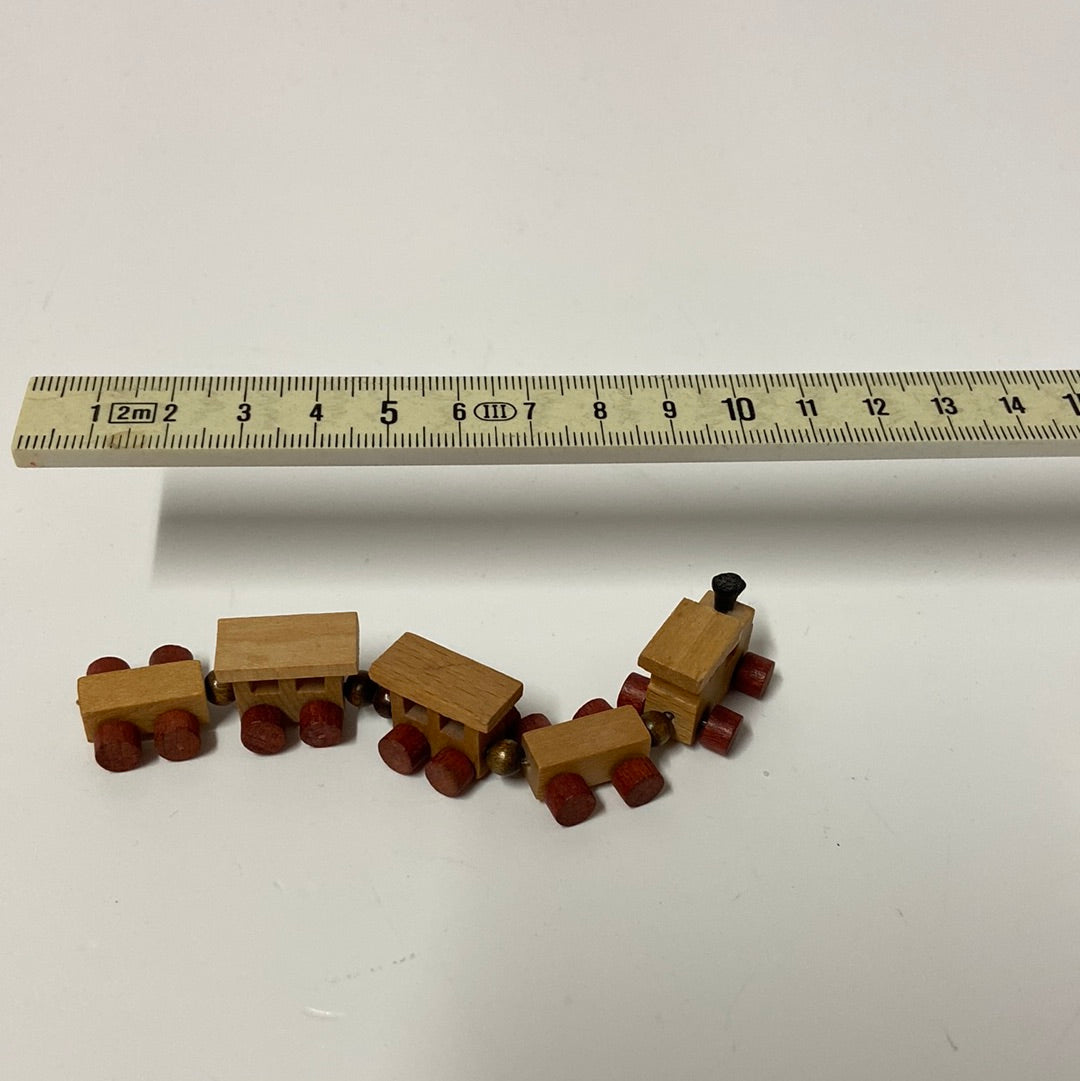 Mini holz zug 12 cm lang 1,5 cm hoch