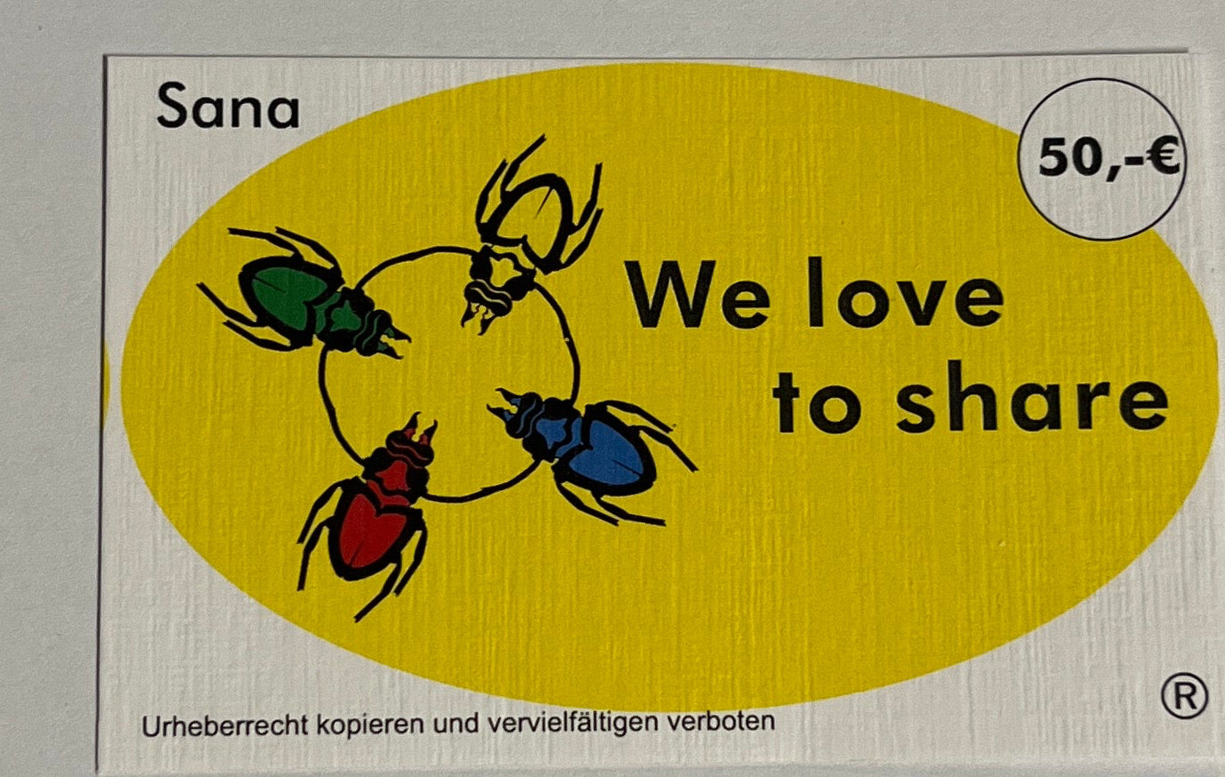 We love to Share Label Sana