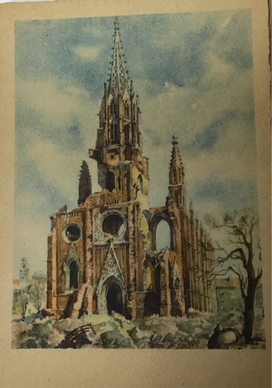 Alte Postkarte Mariahilfkirche in München 1945