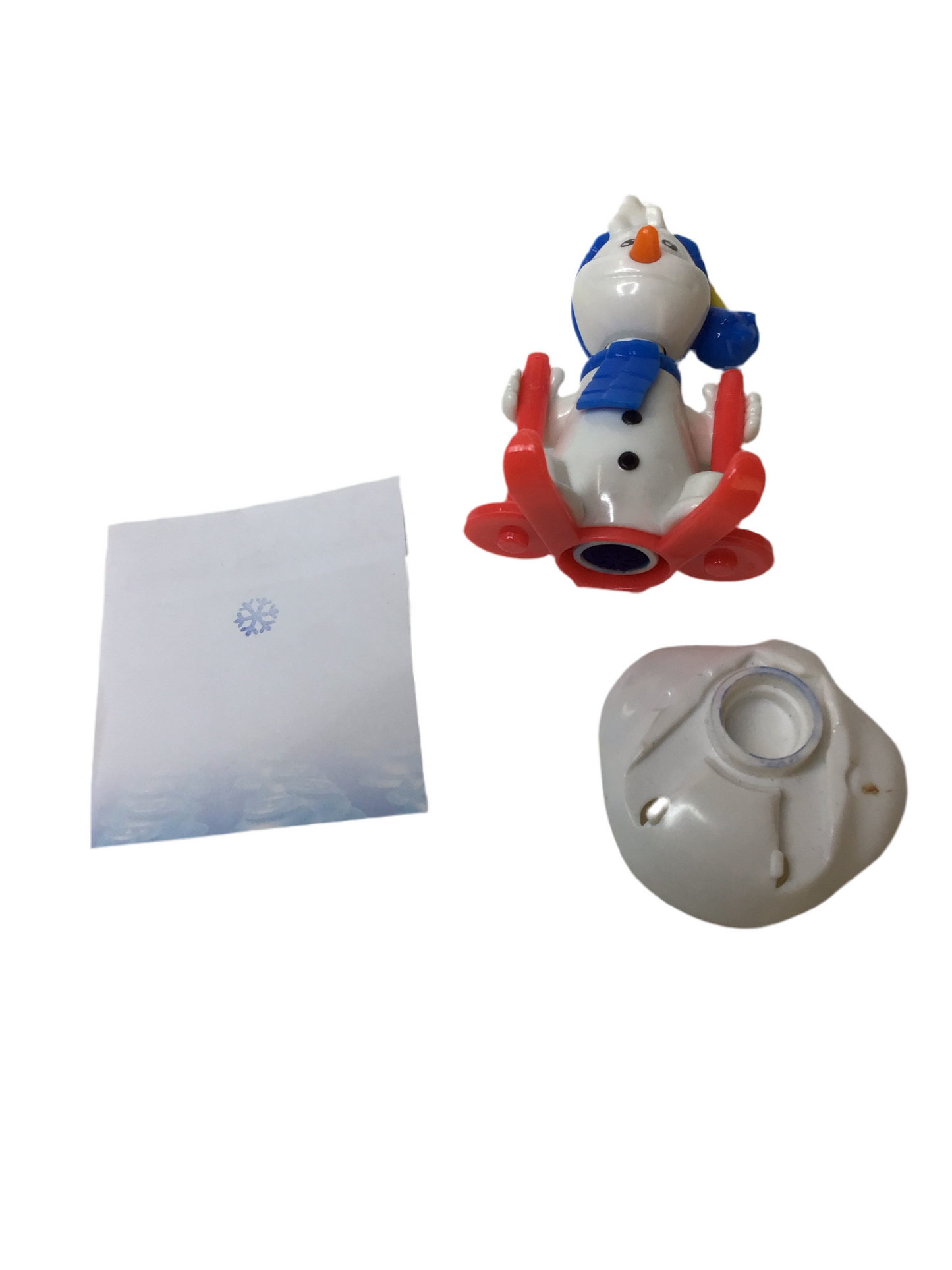Schneemann mit Stempel Scheeflocke Überraschungsei