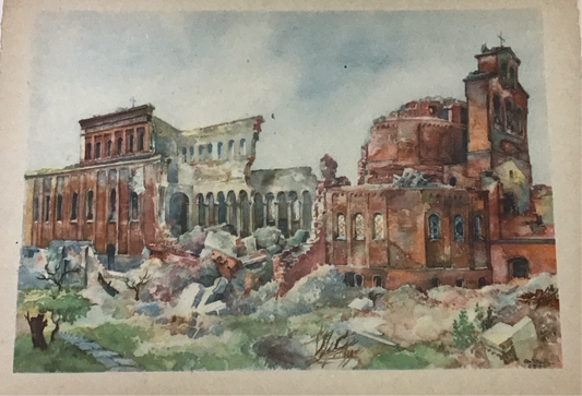 Alte Postkarte Abtei - und Pfarrkirche St. Bonifaz in München