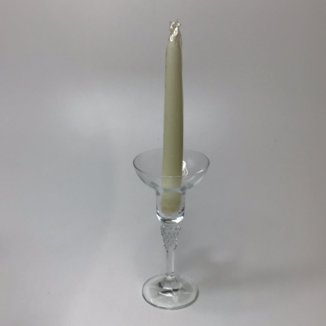 Solitair Leuchter mit Kerze Kristallglas