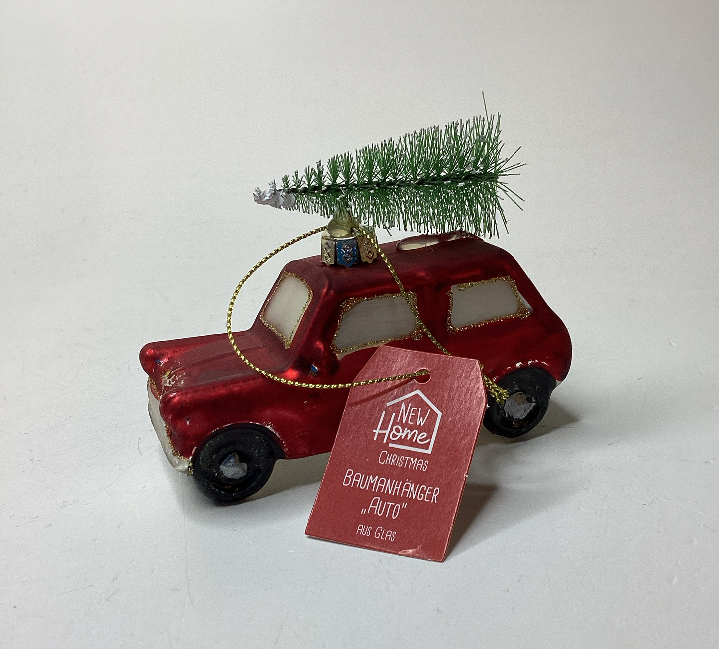 New Home Christmas Baumanhänger „Auto“ aus Glas Weihnachtsschmuck