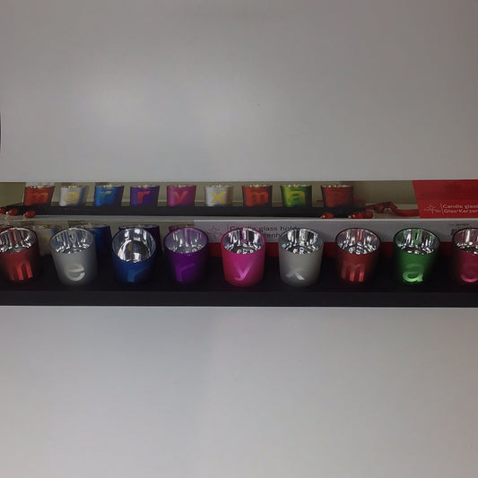 Glas-Kerzenhalter Merryxmas Teelichthalter Teelichtgläse