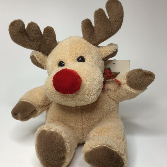 Stofftier Rentier mit roter Nase Weihnachren