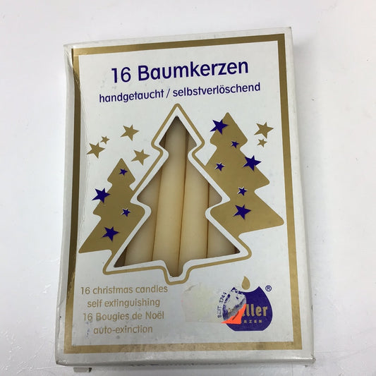 Baumkerzen 16 Stück, weißcreme