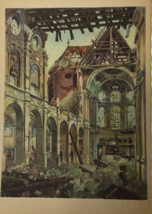 Alte Postkarte Inneres der St. Peters-Pfarrkirche in München