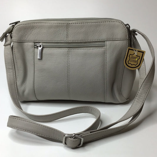 Leder Schulter Tasche grau