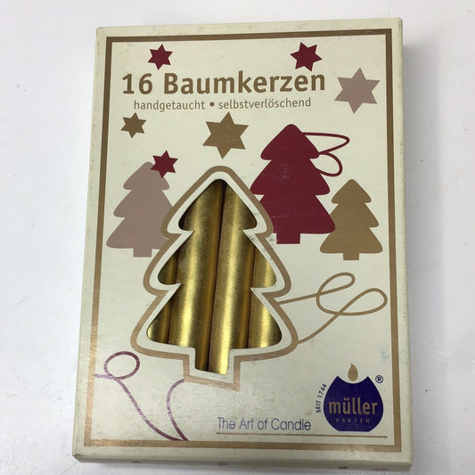 Baumkerzen 16 Stück, altgold