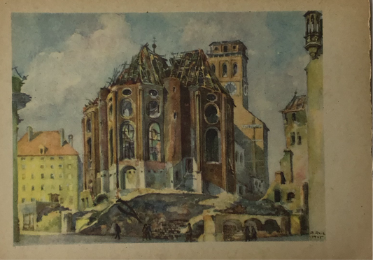 Alte Postkarte Chor der Peterskirche in München