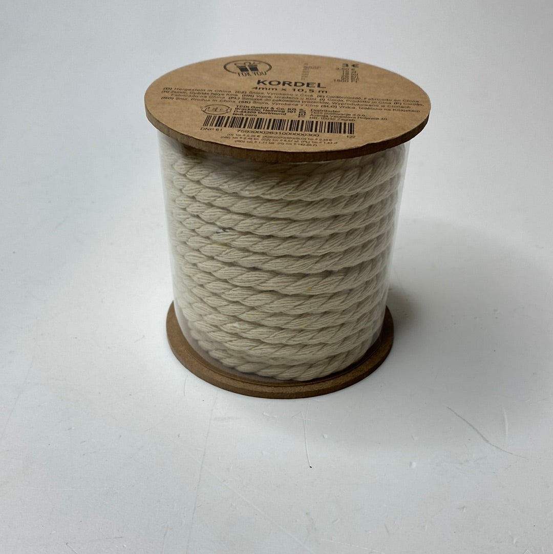 Kordel, 4 mm x 10,5 m
