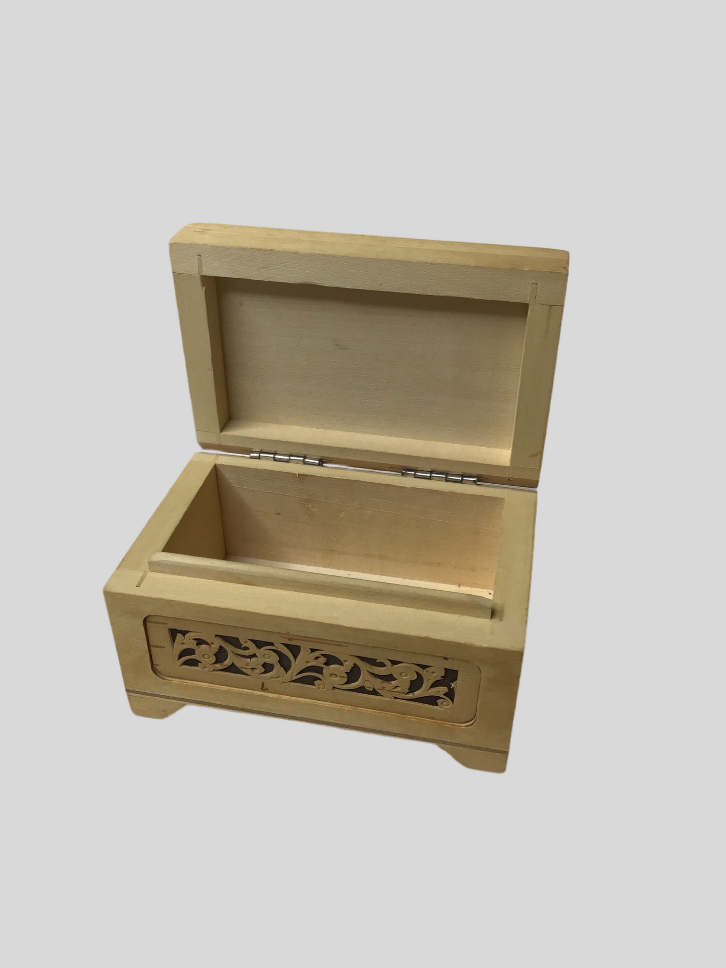 Holzkiste Schmuckschatulle mit einem Muster aus Birkenrinde