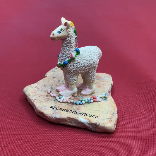 Lama   Regenbogenglück Dekoration Figur Manufaktur Locnikar