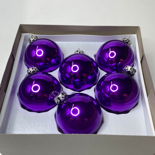 Weihnachtskugel Lila 6 Stück aus Glas