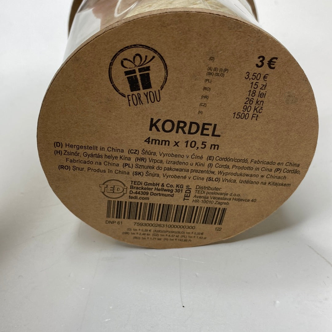 Kordel, 4 mm x 10,5 m