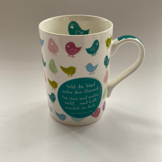 Porzellan Tasse mit Vögel Motiv