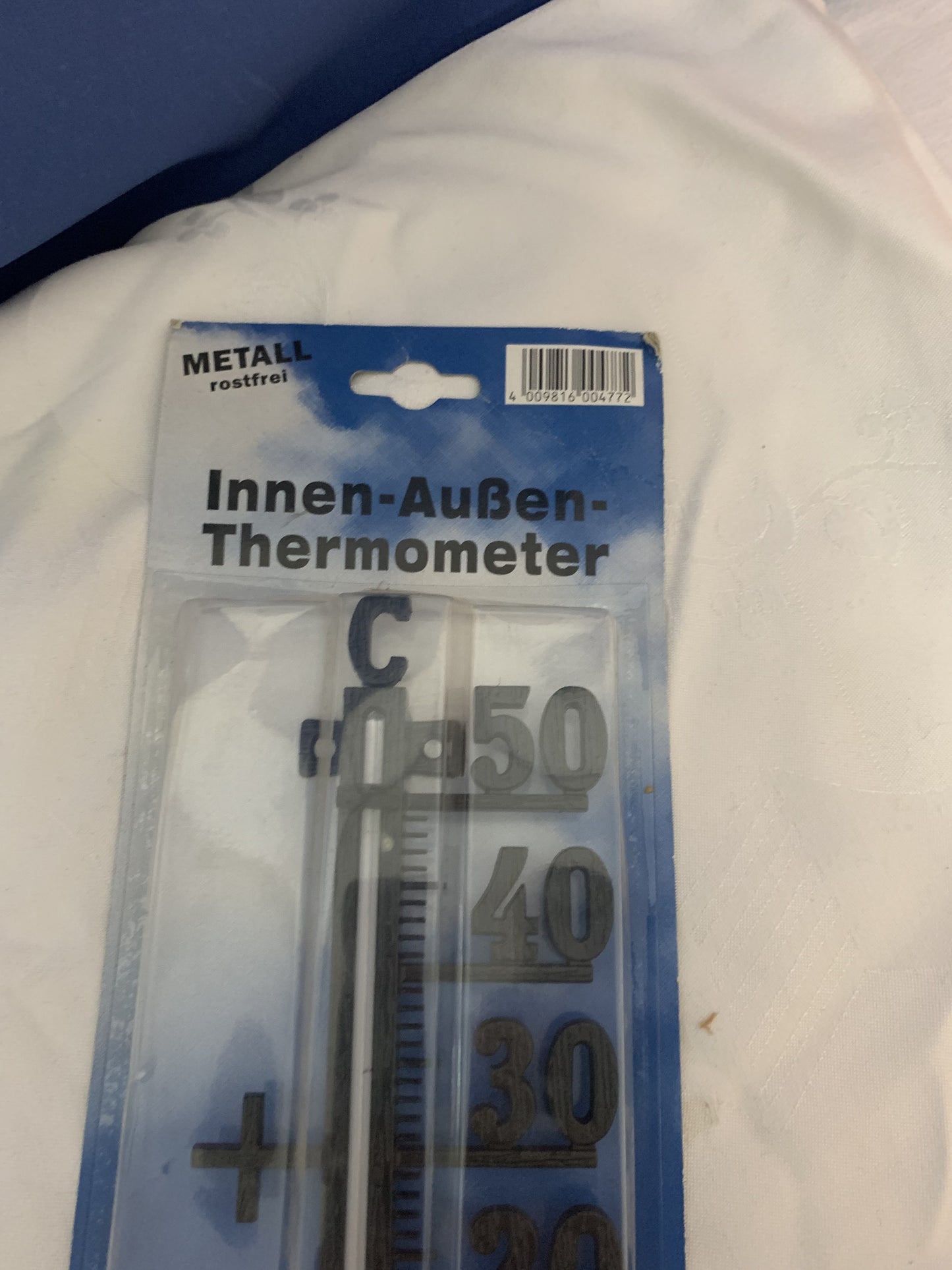 Innen-Außen  Thermometer, Metal Rostfrei, neu