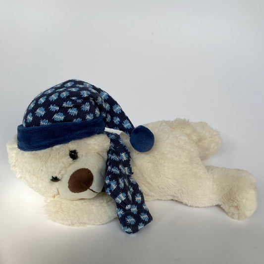 Bär mit Mütze und Schal