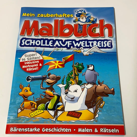 Malbuch Scholle auf Weltreise