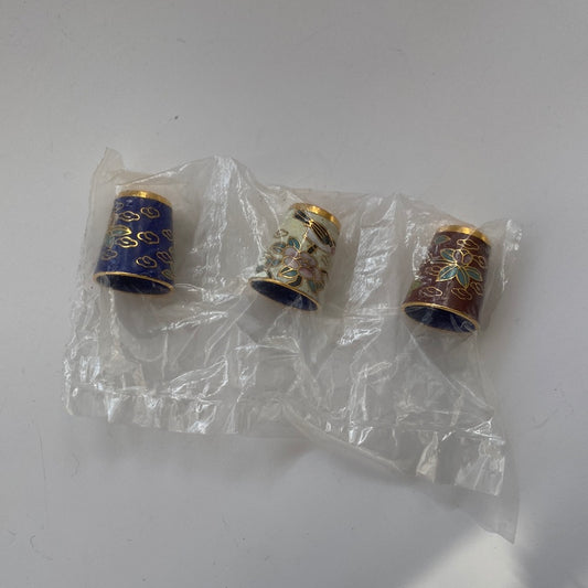 Vintage Cloisonné Vögel Fingerhüte