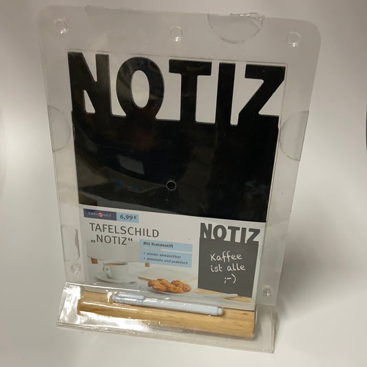 Tafelschild Notiz