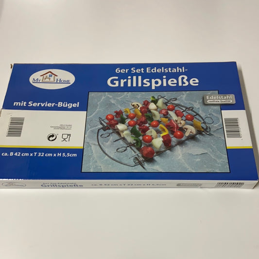Edelstahl Grillspieße 6er Set