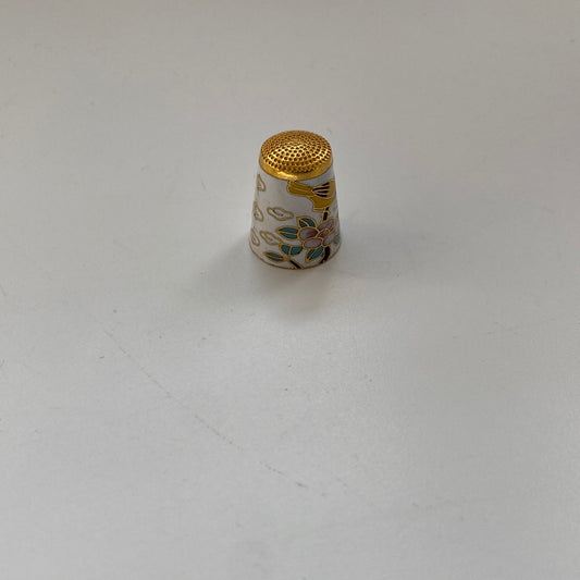 Vintage Cloisonné Vögel Fingerhut