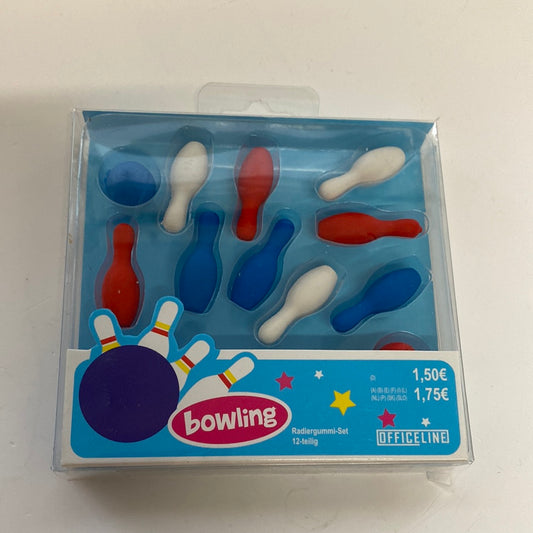 Bowling Radiergummi Set