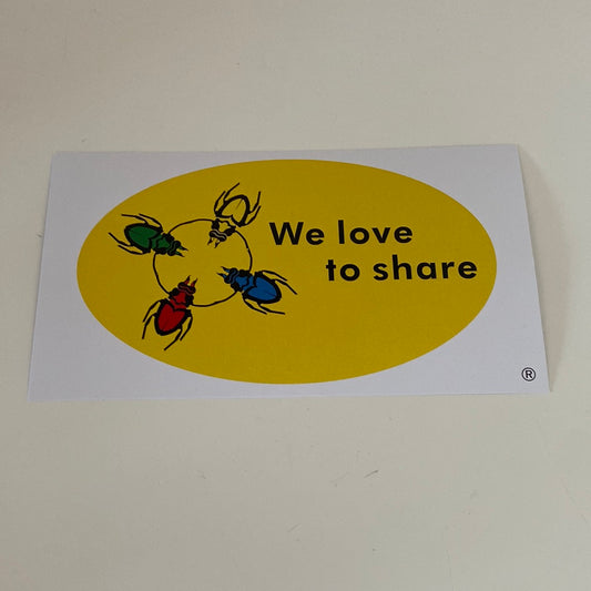 We love to share Label groß
